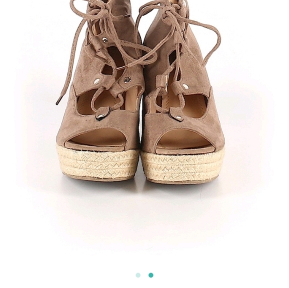 Chase & Chloe Espadrille suede platform ss…